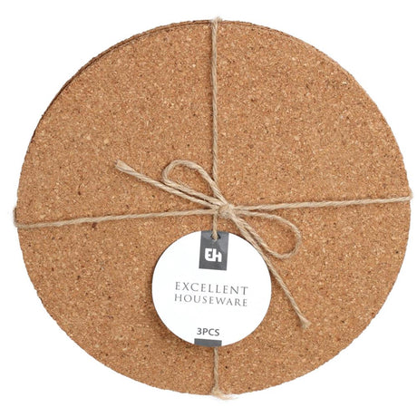Exzellent Hausgeschir Aachterbunn Kork Ronn Set vun 3 Stécker