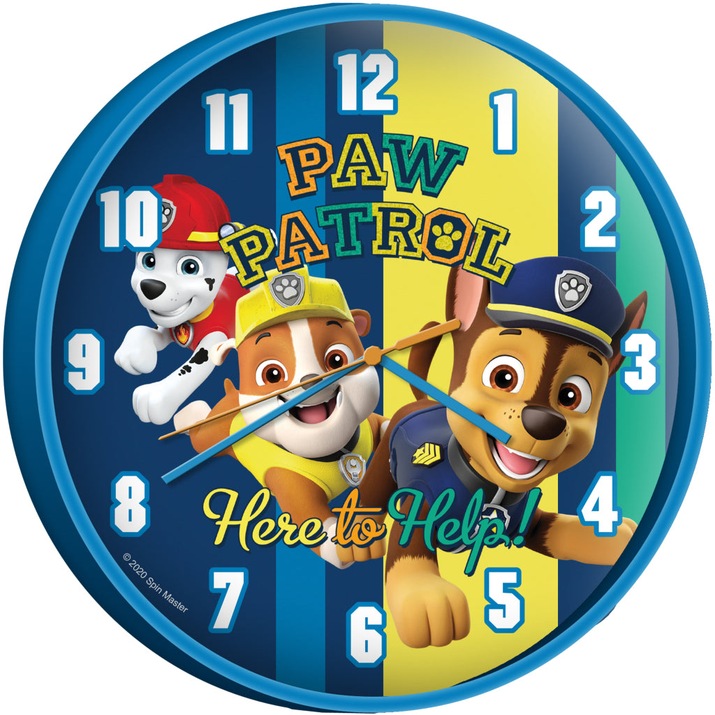 Paw patrol wandklok 25 cm blauw