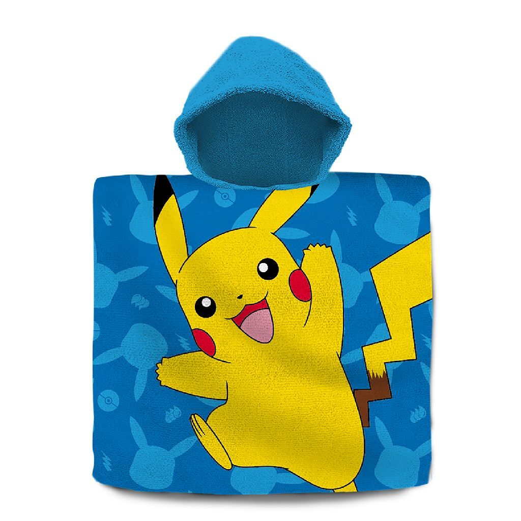 Pokemon badponcho 60x120 cm blå gul