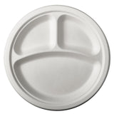 Papstar 12 plates sugar cane pure 3-compartments ø23cm