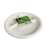 Papstar 12 plates sugar cane pure 3-compartments ø23cm