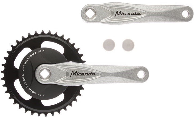 Miranda Alfa 1 crankstel met disk 95mm 33 tands zwart en zilver