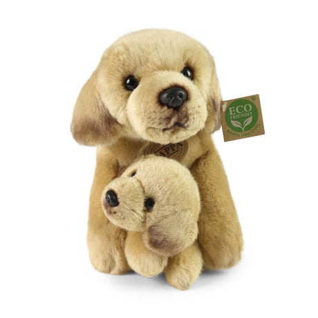 Plysj labrador retriever med valp 31cm e