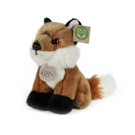 Rappa öko bújós mini róka 19 cm - újrahasznosított PET palackokból készült valósághű cukijáték - barna, fehér, fekete