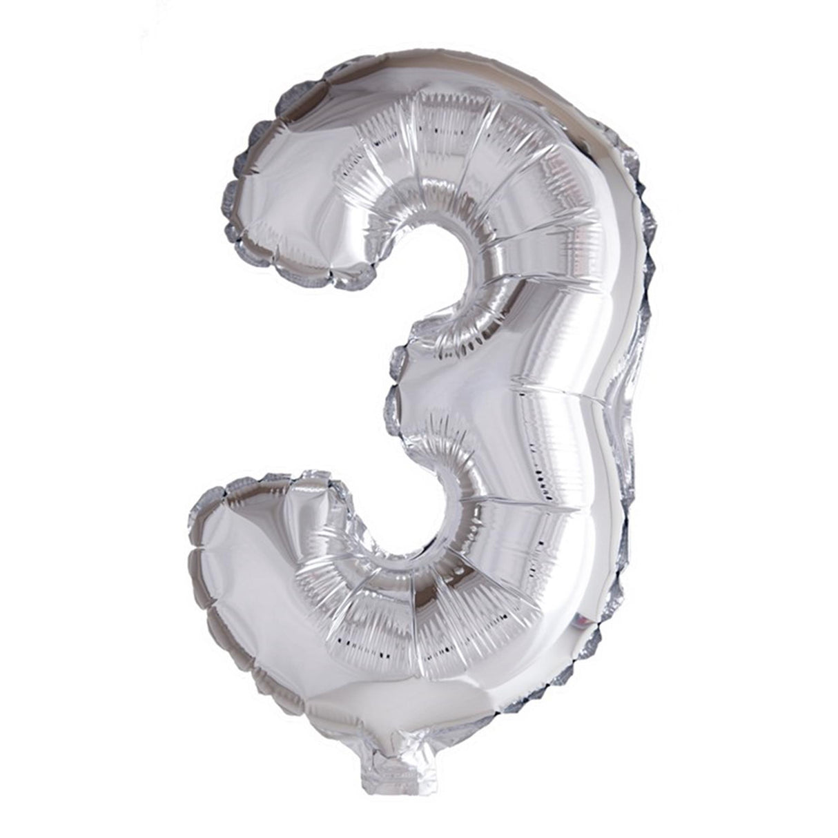 Globos foil balloon number '3' silver 40cm