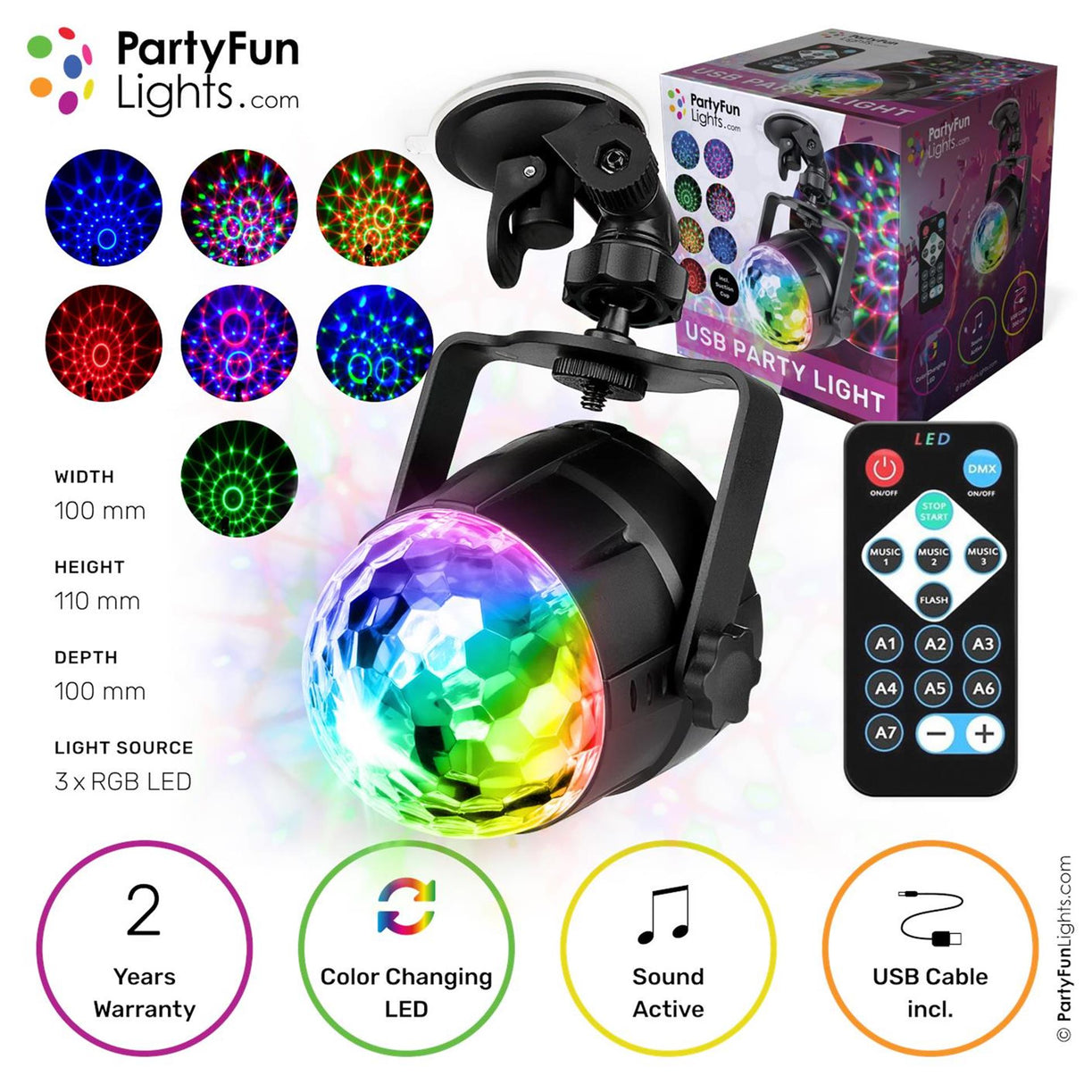 Party fun lights disco light kaleidoscope led multi col