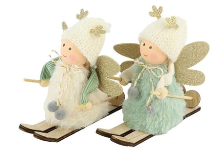 Hbx natural living angel on skies 12.5x6x11.5cm mint