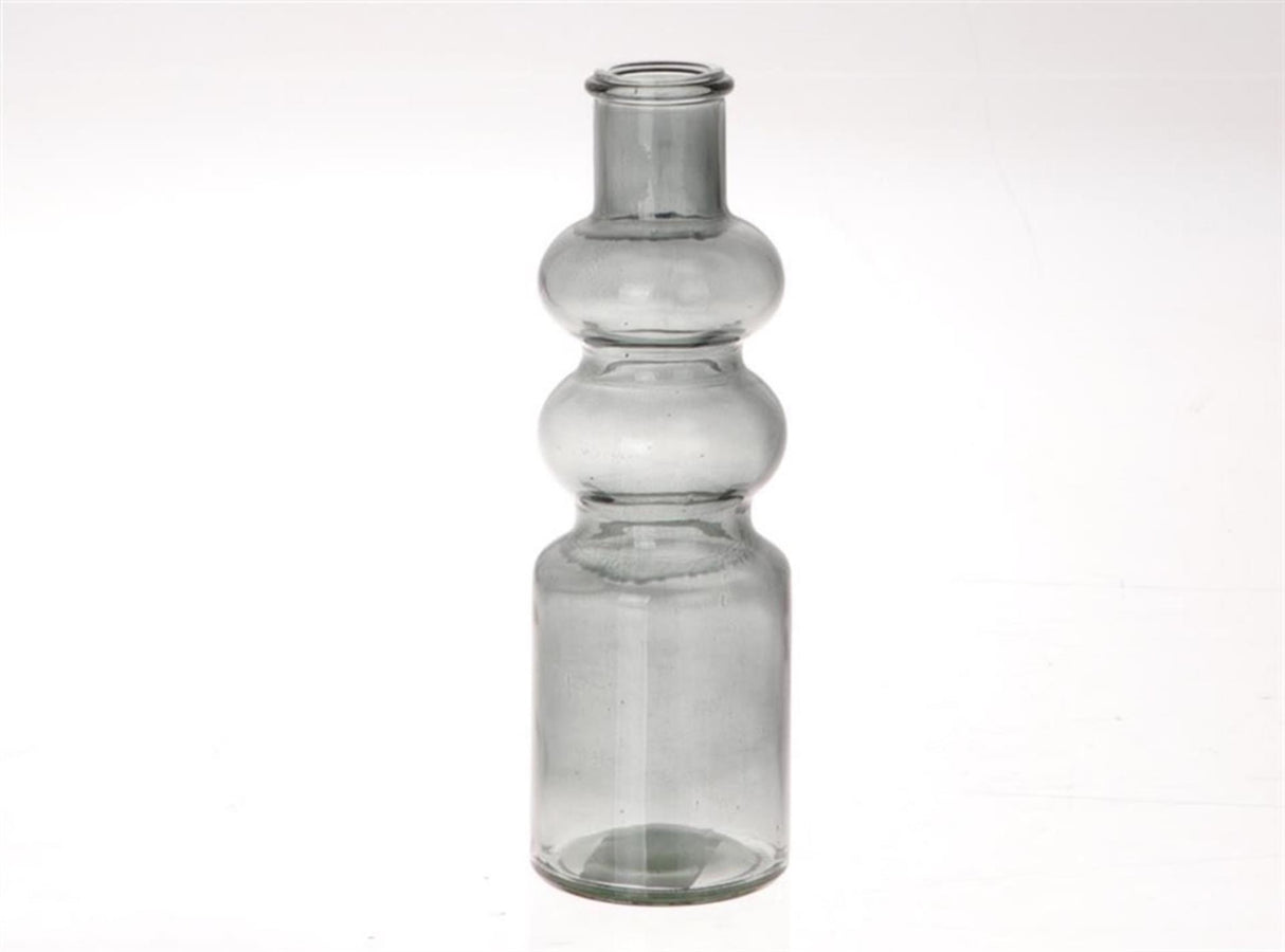 Hbx natural living vase gina ø7x22cm anthracite clear