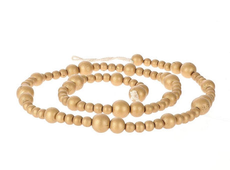 Hbx natural living deco living kæde træ l165cm guld