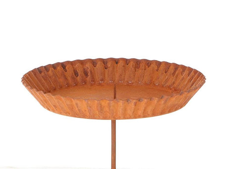 Hbx naturlig levende lysholder på pinne dia14cm rust