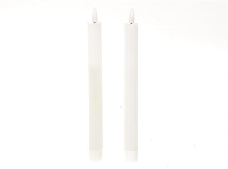 HBX Natural Living Tafelkerze LED-Flamme 24,5 cm weiß