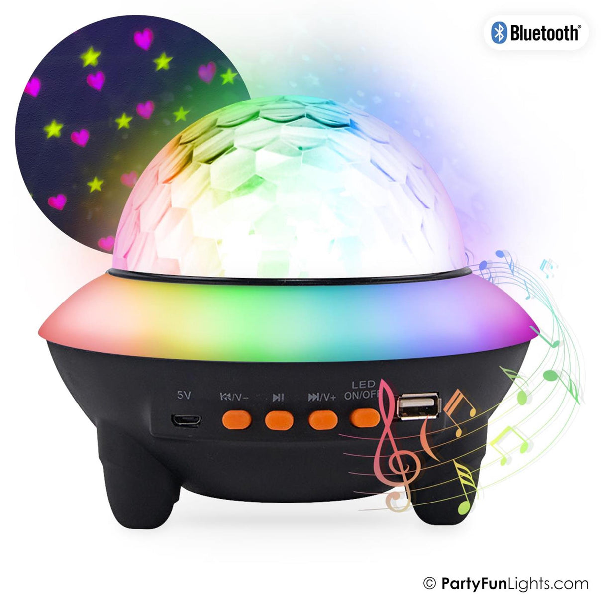 Partyfun lights bluetooth speaker ufo disco