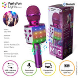 Partyfun lights karaoke mic party speaker pink