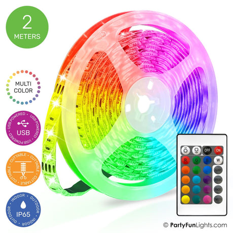 Taśma LED Partyfun Lights USB 2 metry IP65