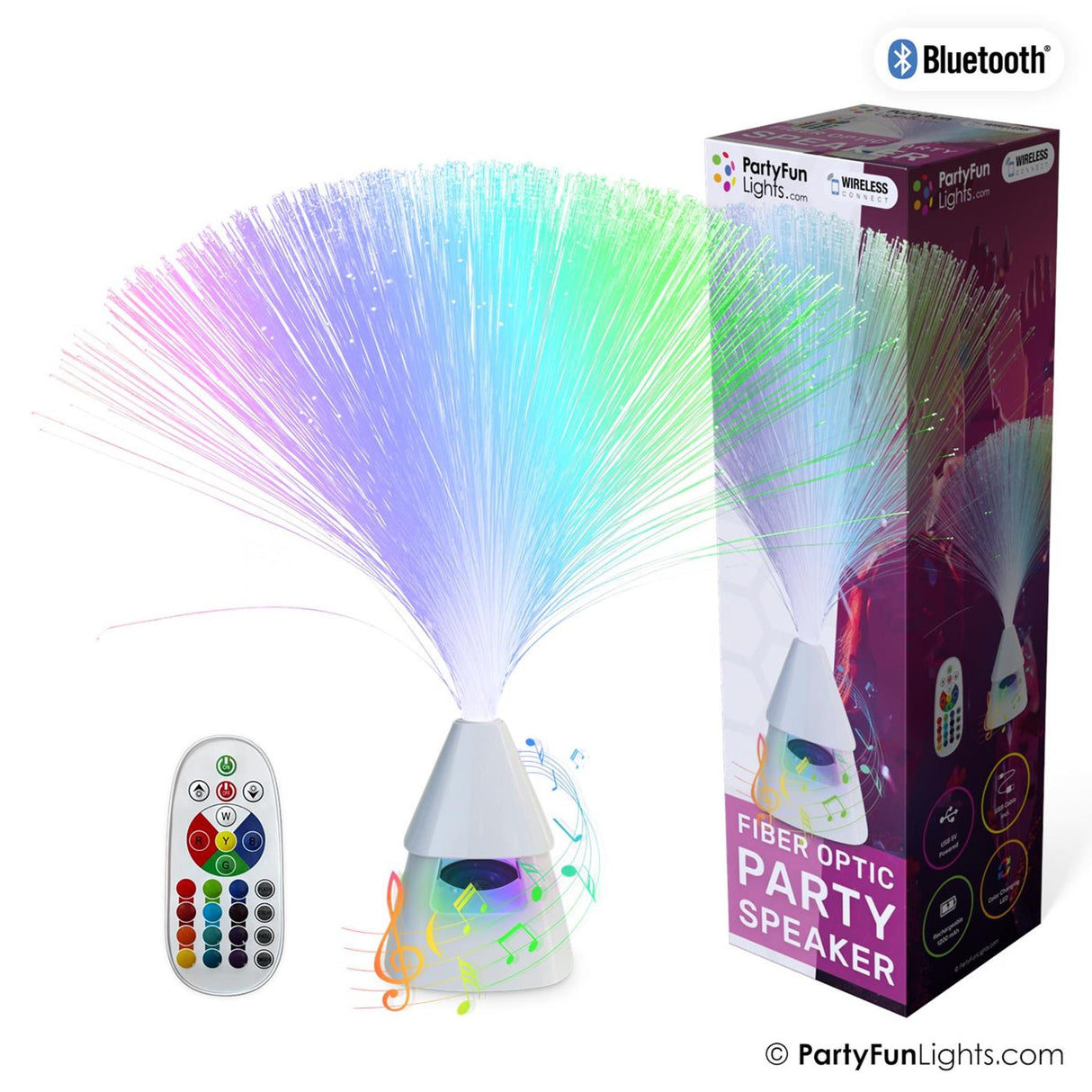 Partyfun lights bluetooth speaker fiber optic