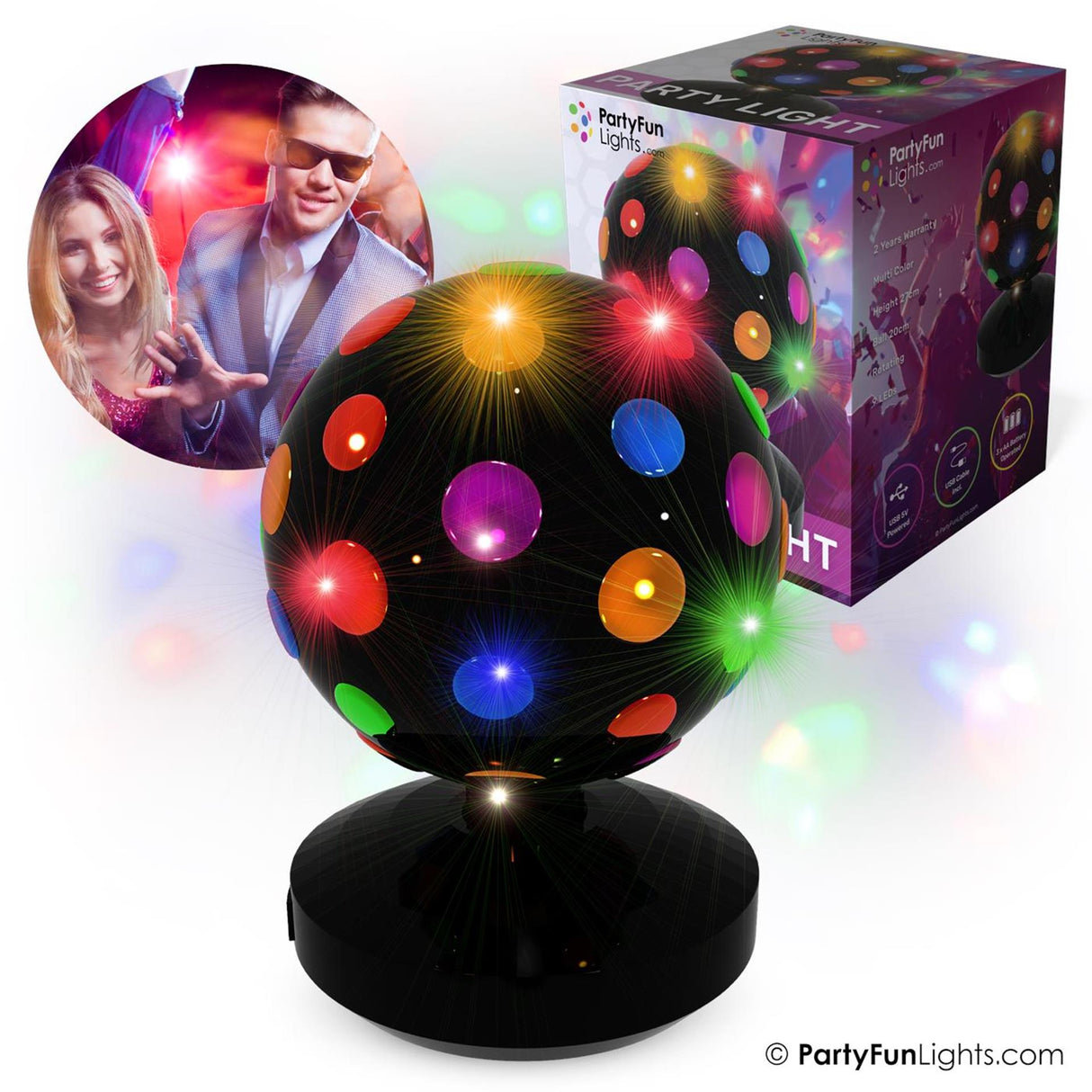 Party fun lights disco light dia20cm 9 led