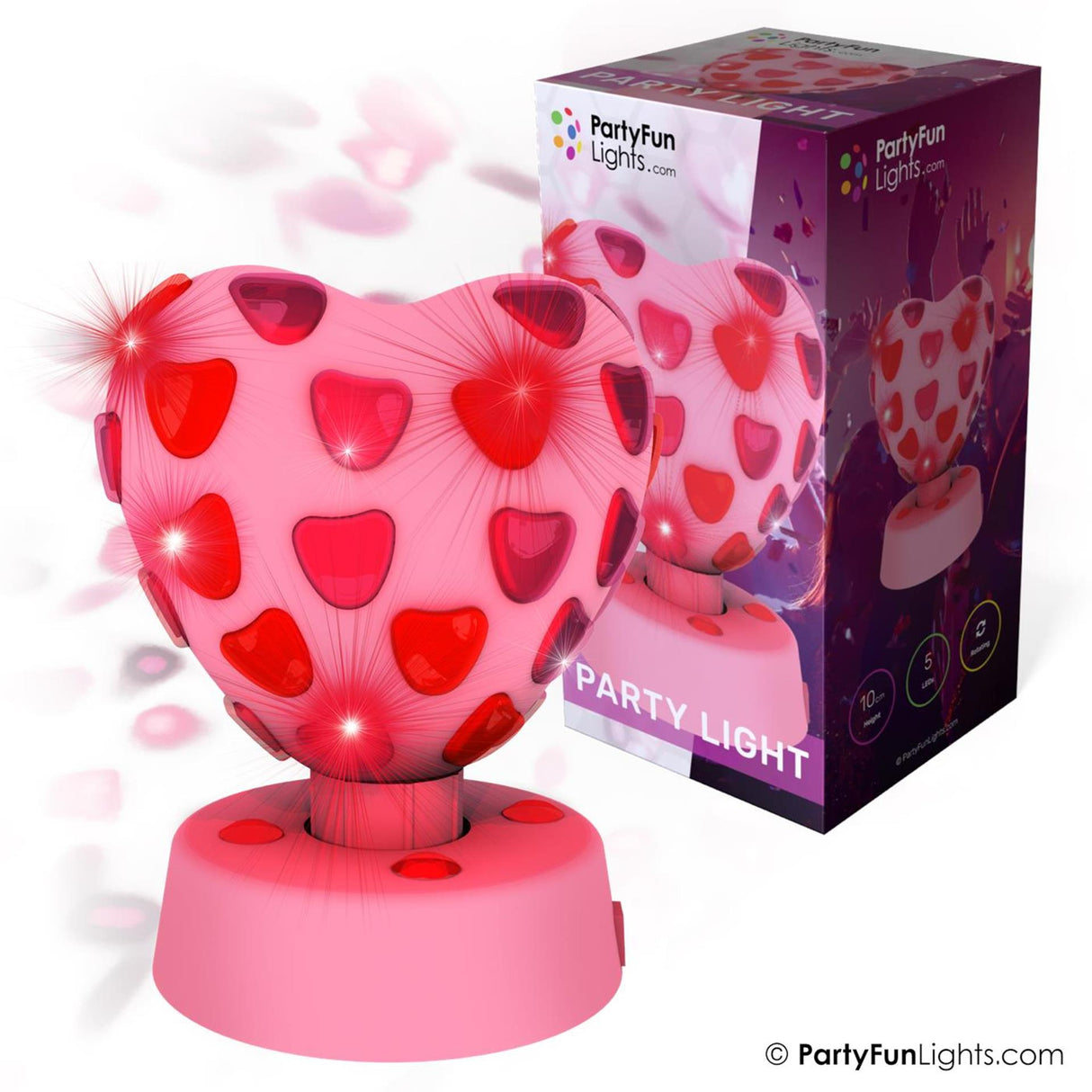 Partyfun lights party light heart led rotating
