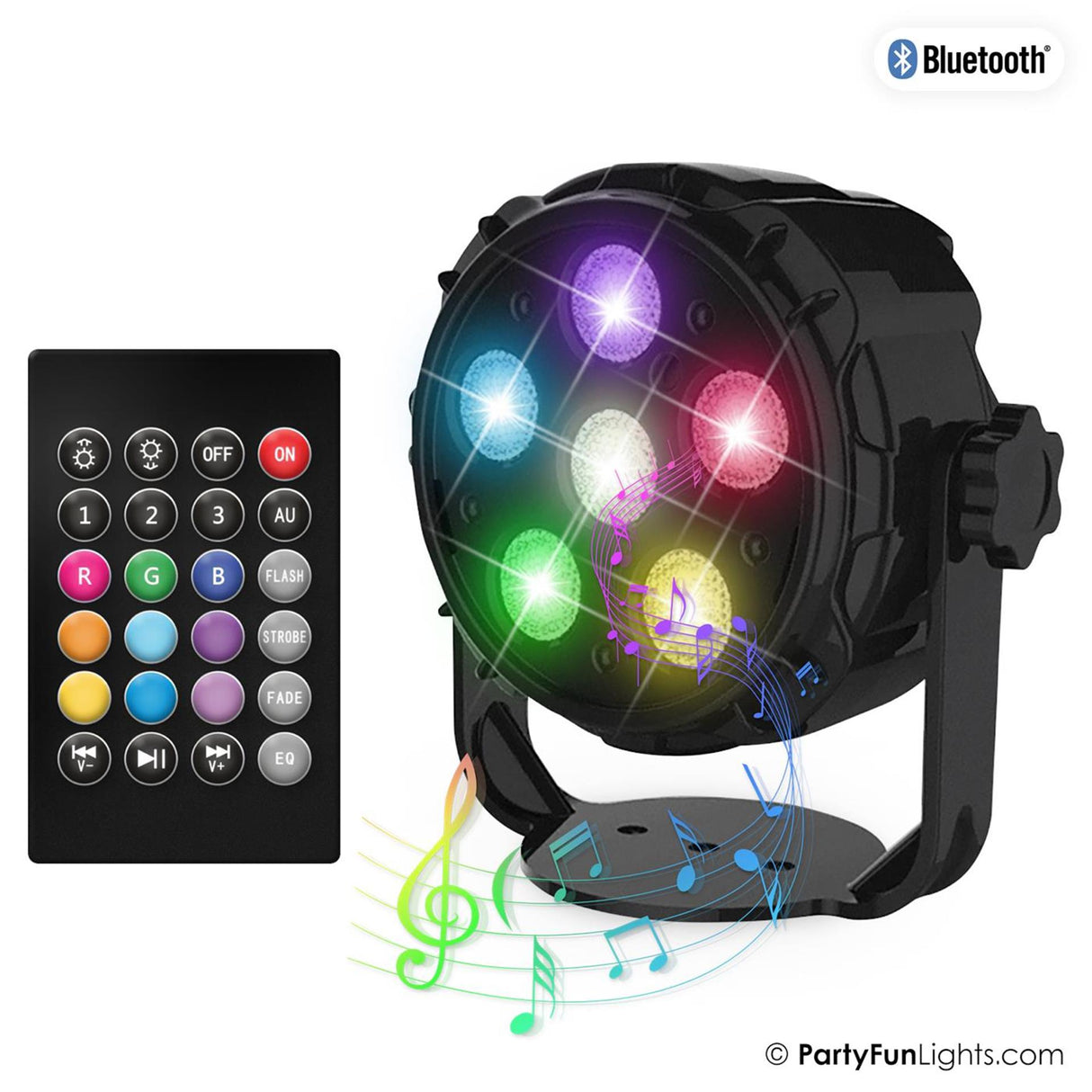 Partyfun lights Bluetooth speaker 6x power LEDs