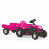 Tractor de escalera de unicornio dolu dolu con remolque rosa negro