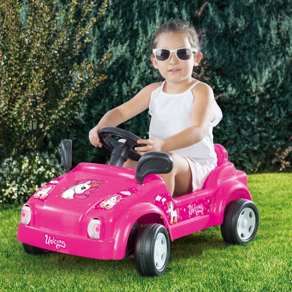 Voiture de pédale de licorne Dolu rose