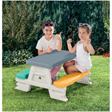 Dolu Dolu 2618 Picknicktafel voor 4 Kinderen Binnen Buiten Grijs Geel Blauw Wit