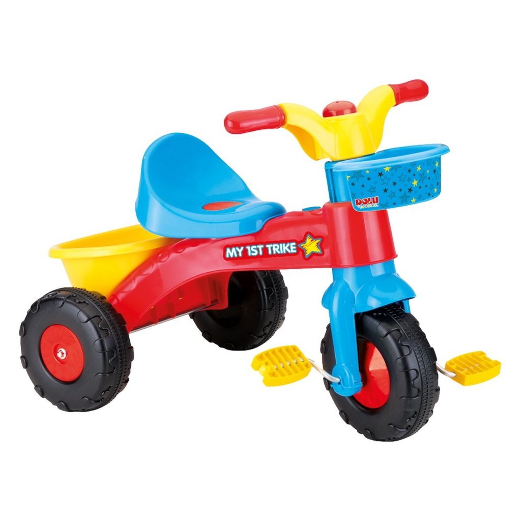 Dolu my first tricycle with push bar 90x45x84 cm blue red yellow