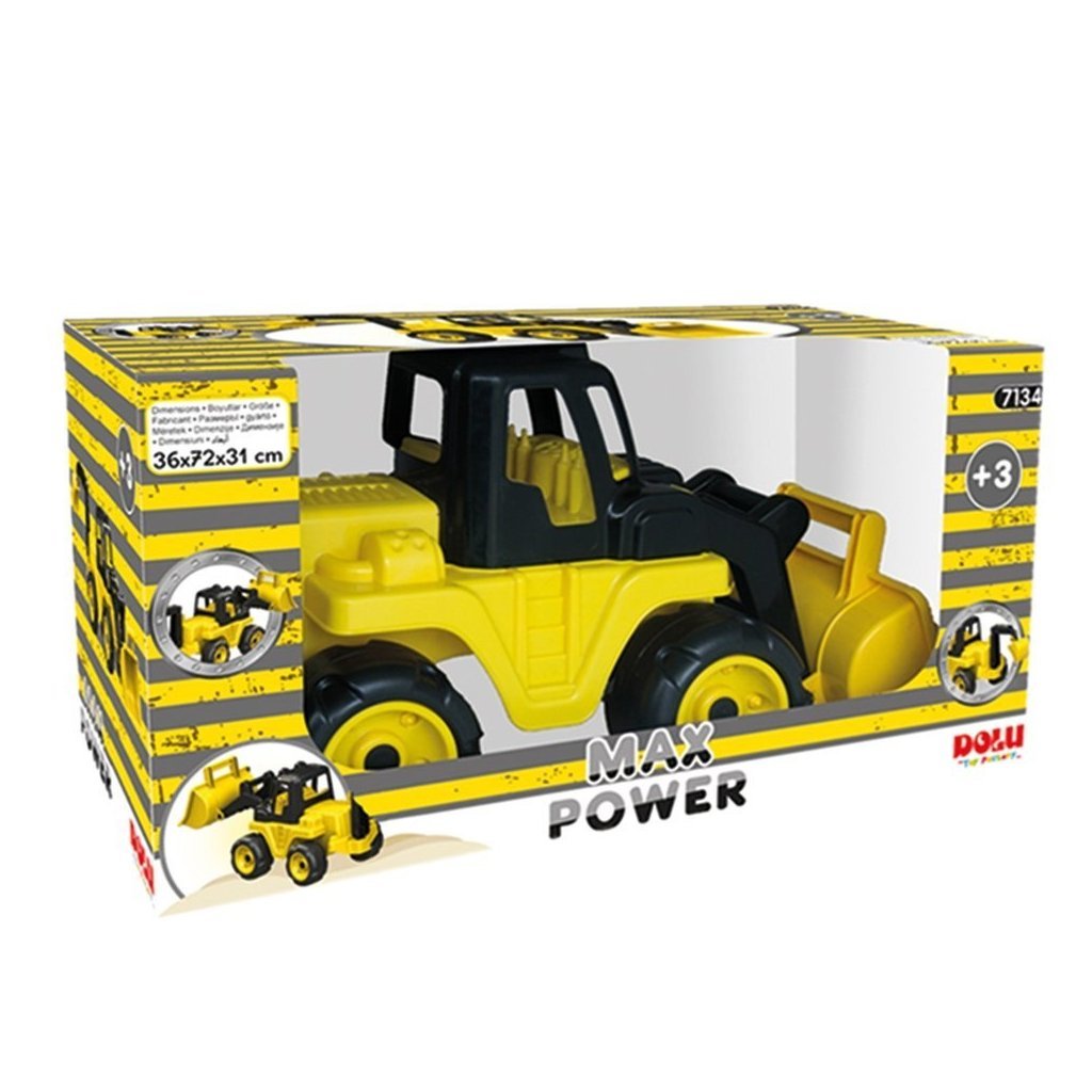 Dolu Max Power Bulldozer Walking Car 36x72x31 cm Gelb Schwarz