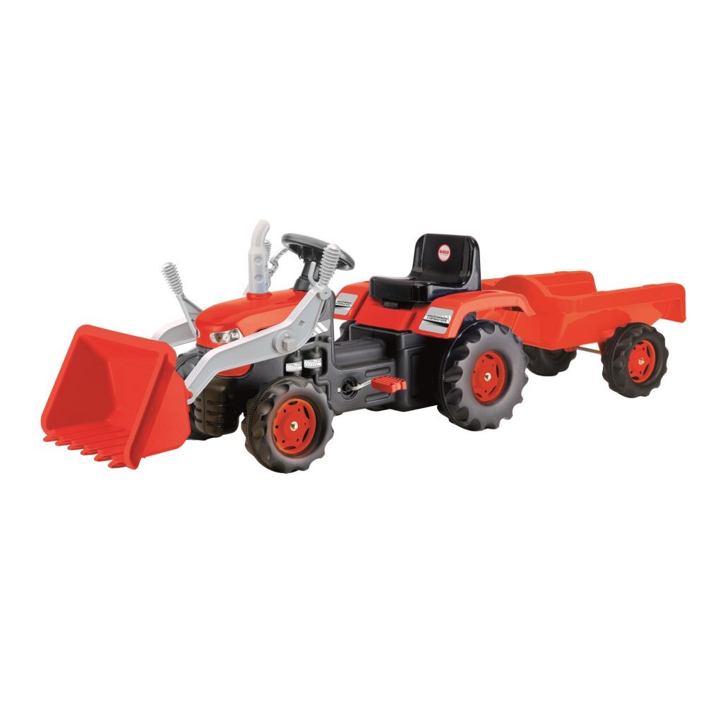 Dolu Dolu Traptractor met Aanhanger en Lader Rood Zwart