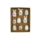 Decoris hanging decoration egg 9-piece wood ø2xh4.5cm