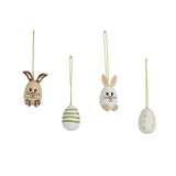 Decoris hanging decoration egg 9-piece wood ø2xh4.5cm
