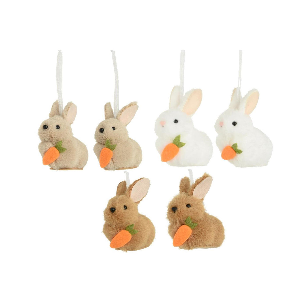 Decoris hanging decoration rabbit polyester set of 2 pieces