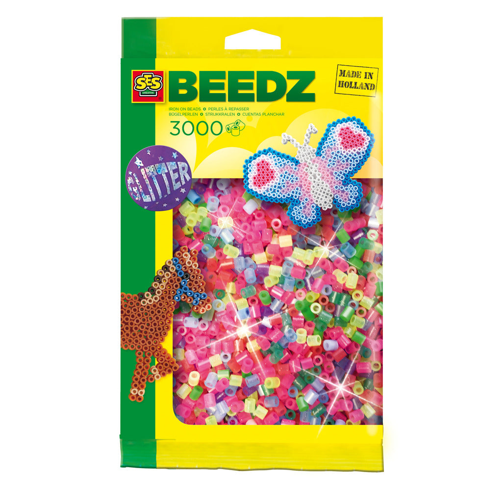 SES ironing beads - Glitter, 3000st.