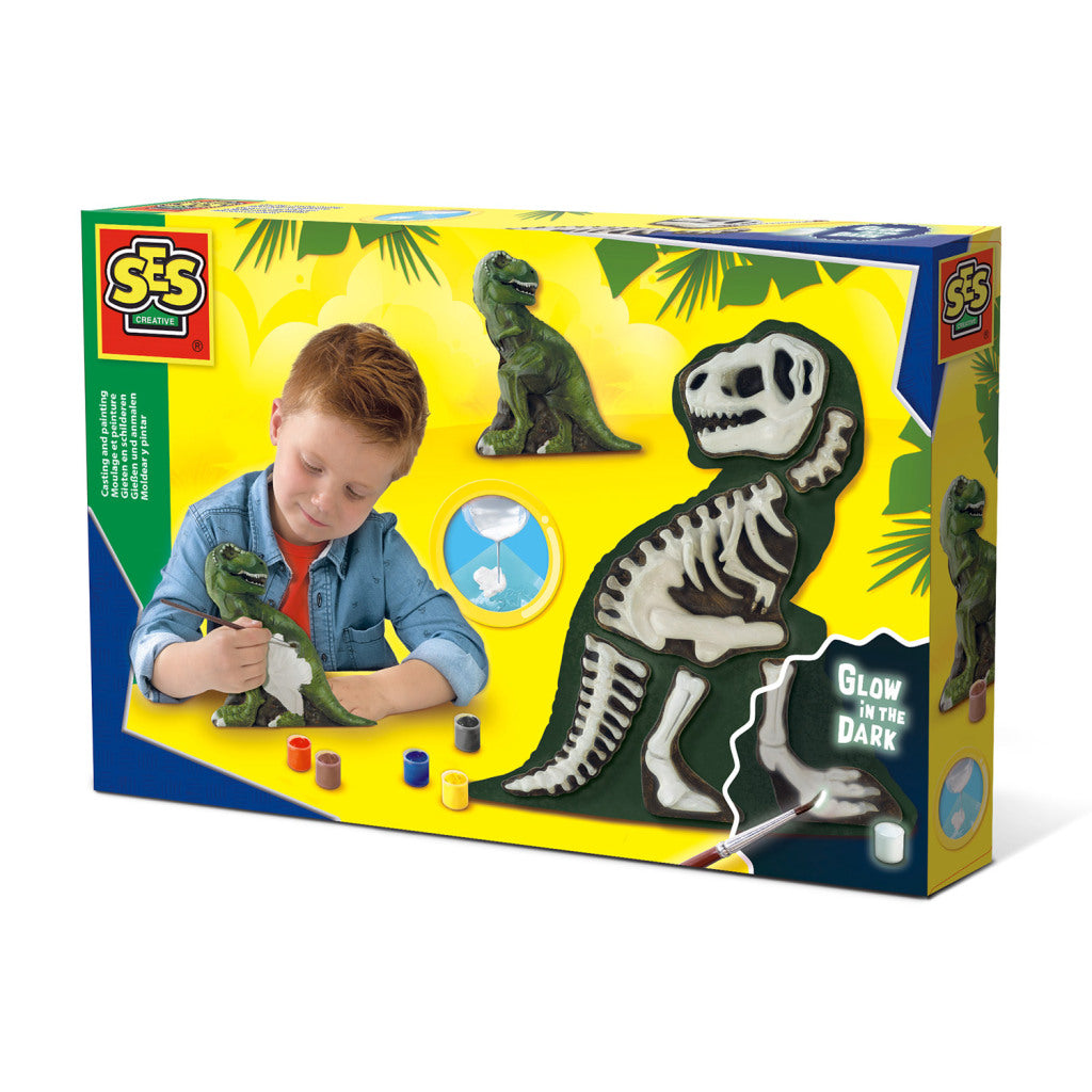 Ses gieten in slika - t -rex s skeletom