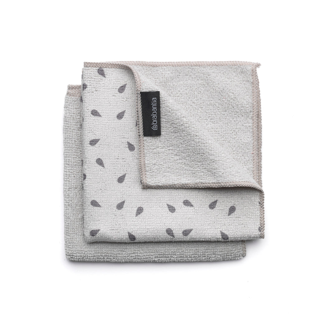 Brabantia Microfiber Cloths Ensemble de 2 30x30 gris clair