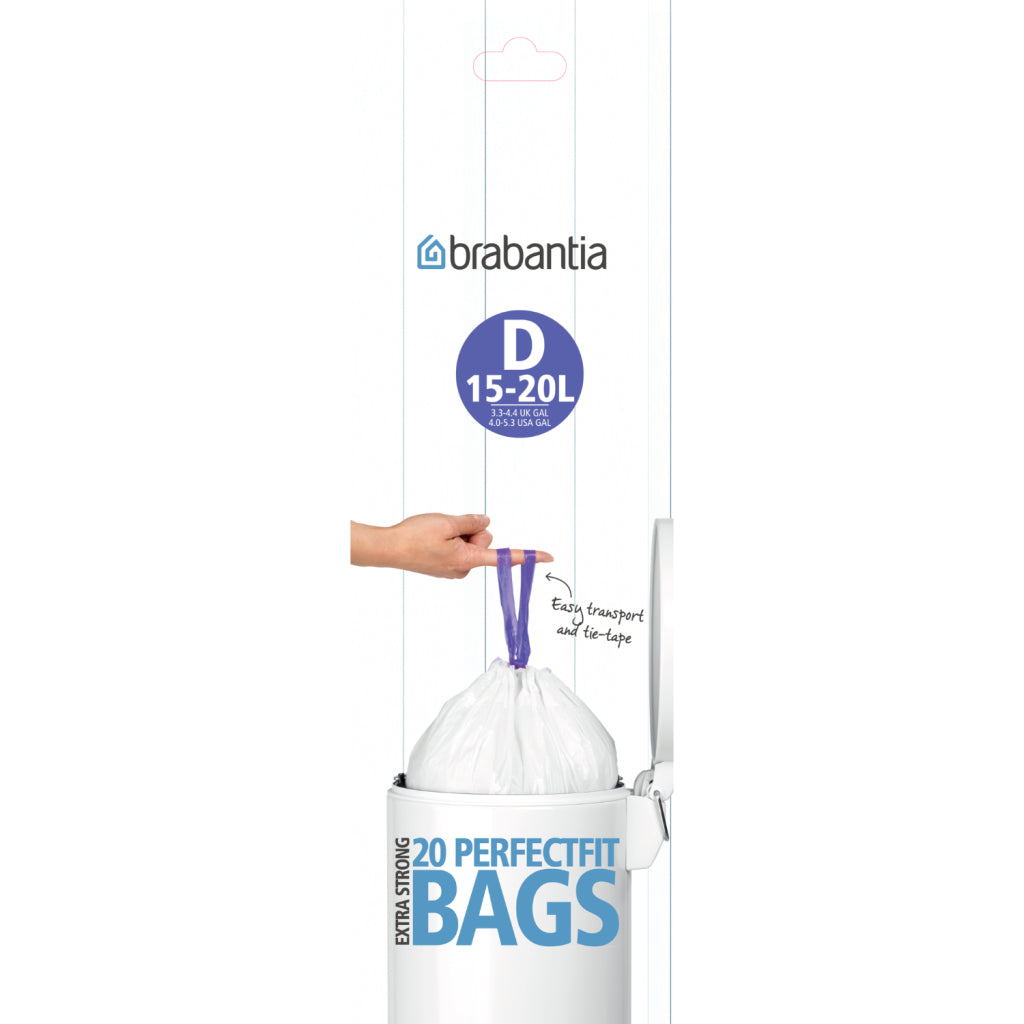 Brabantia Perfectfit Sac à déchets D 15-20L 20 pièces