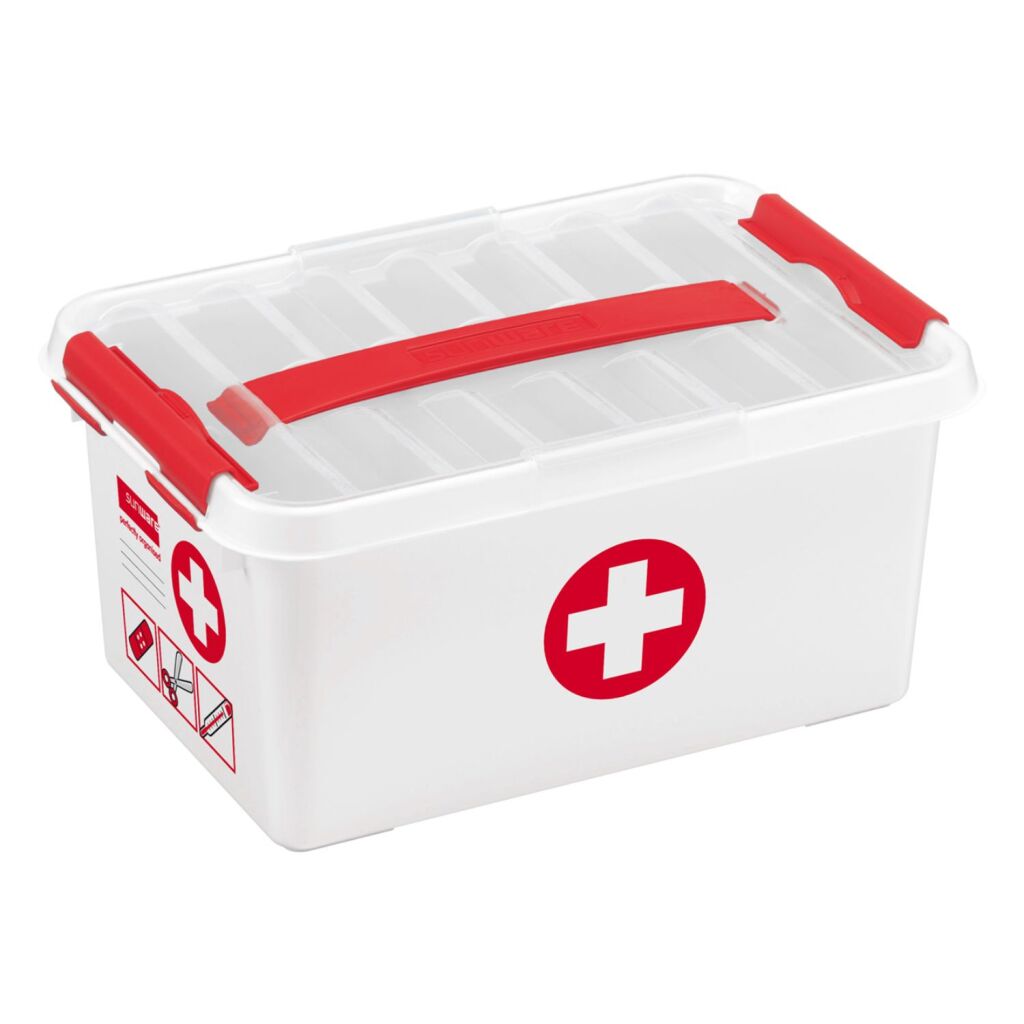 Sunware Q-Line First Aid Box 6L 30x20x14 cm White Red