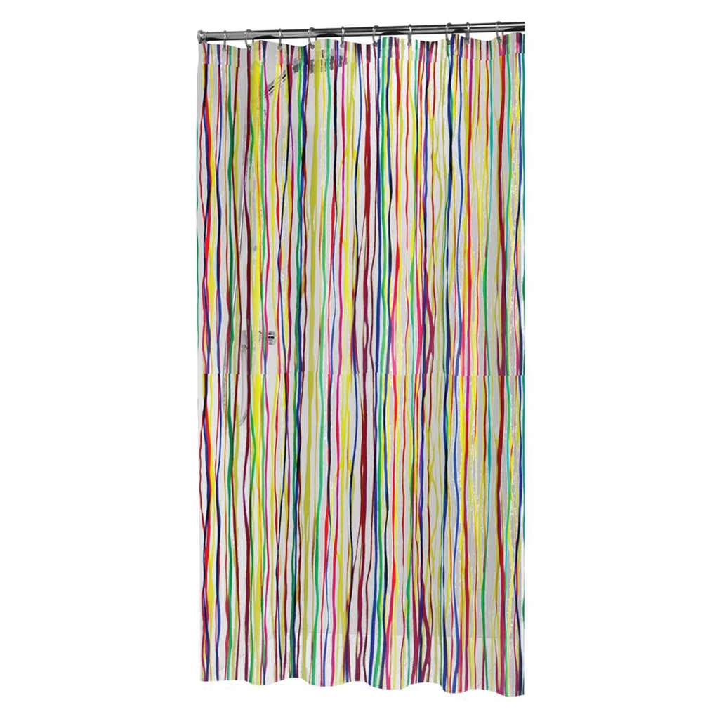 Rideau de douche en peau sceaux sceaux rigato 180x200 cm multi-colorant