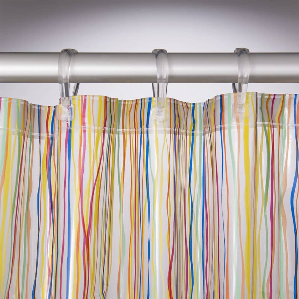 Rideau de douche en peau sceaux sceaux rigato 180x200 cm multi-colorant