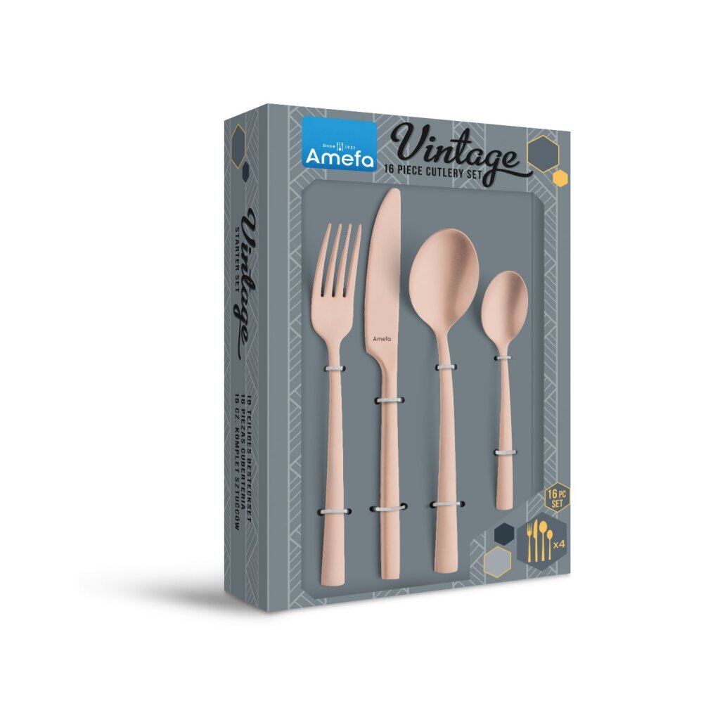 Amefa Vintage Cutlery Ensemble de cuivre de 16 pièces