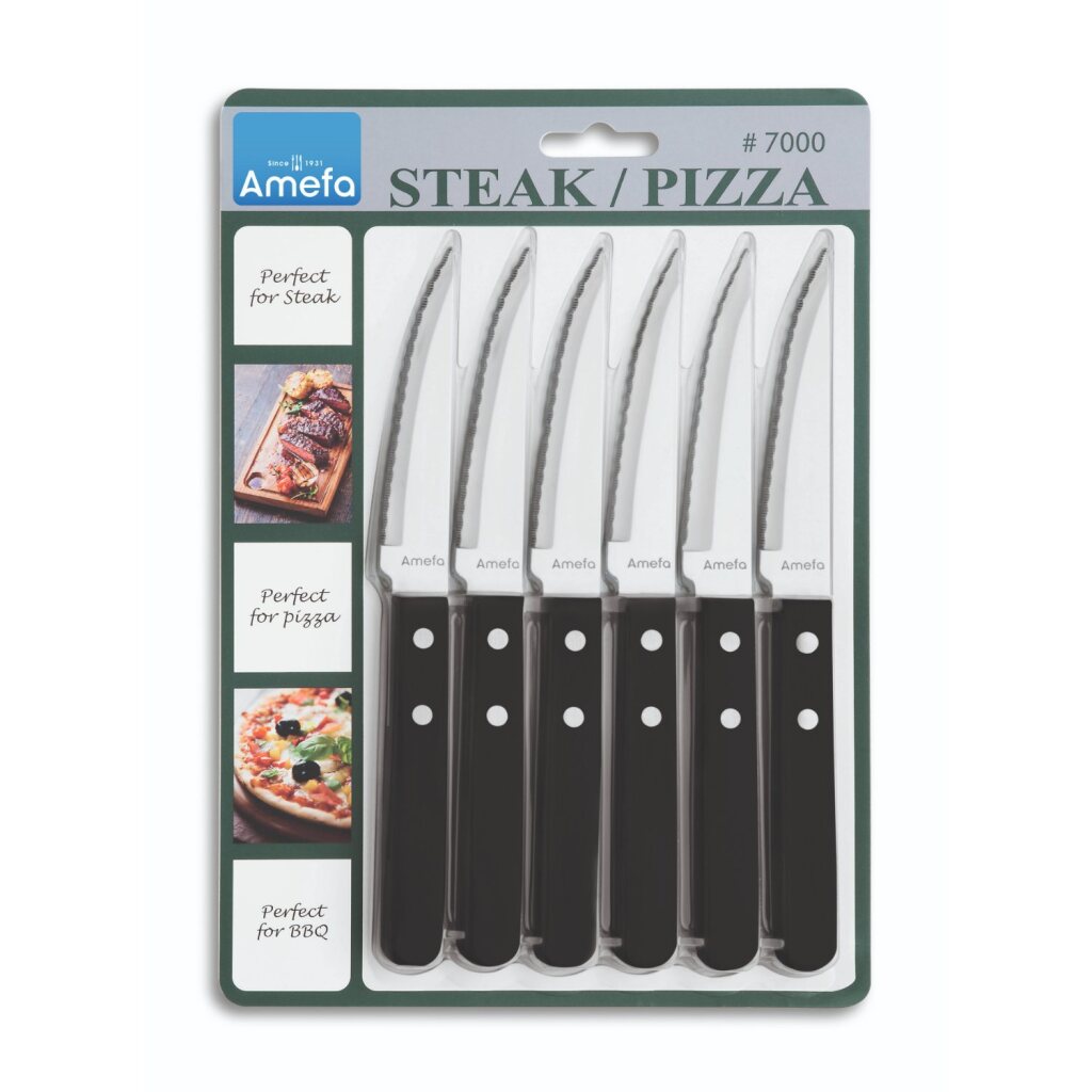 Amefa Amefa Pizza Steak Messenset 6-delig Zwart