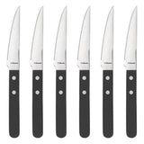 Amefa pizza steak knife set 6-piece black