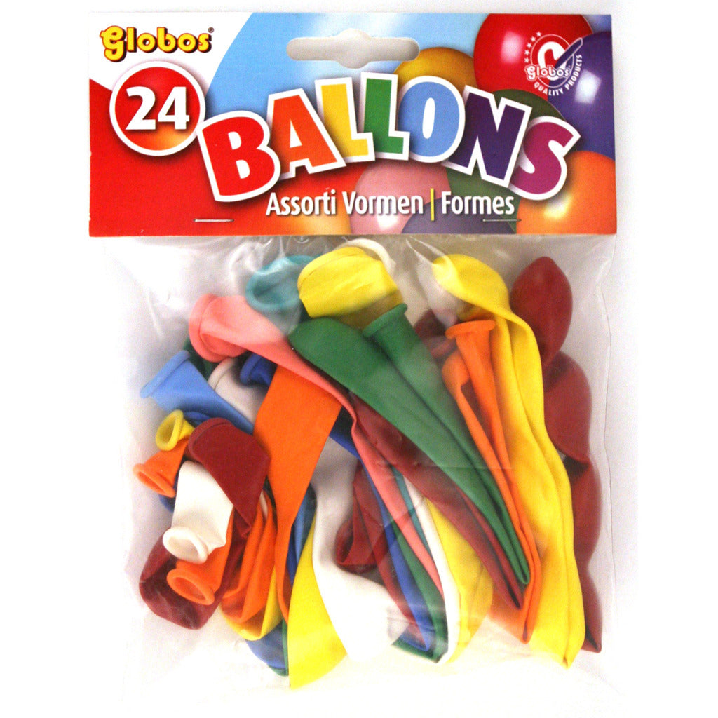 Ballons globos différentes formes 24 pièces