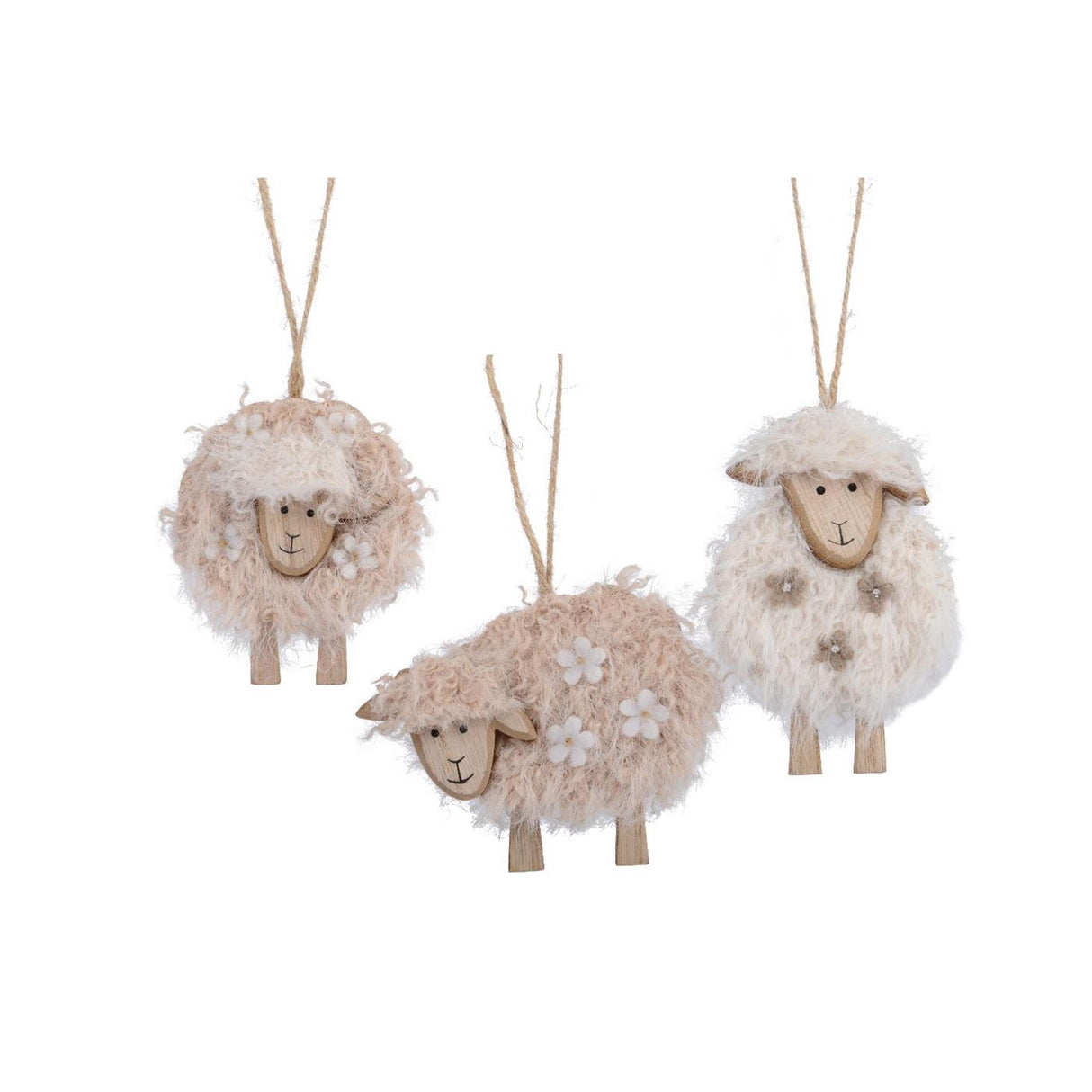 Decoris hanging deco sheep polyester 0.9x10x8.5cm