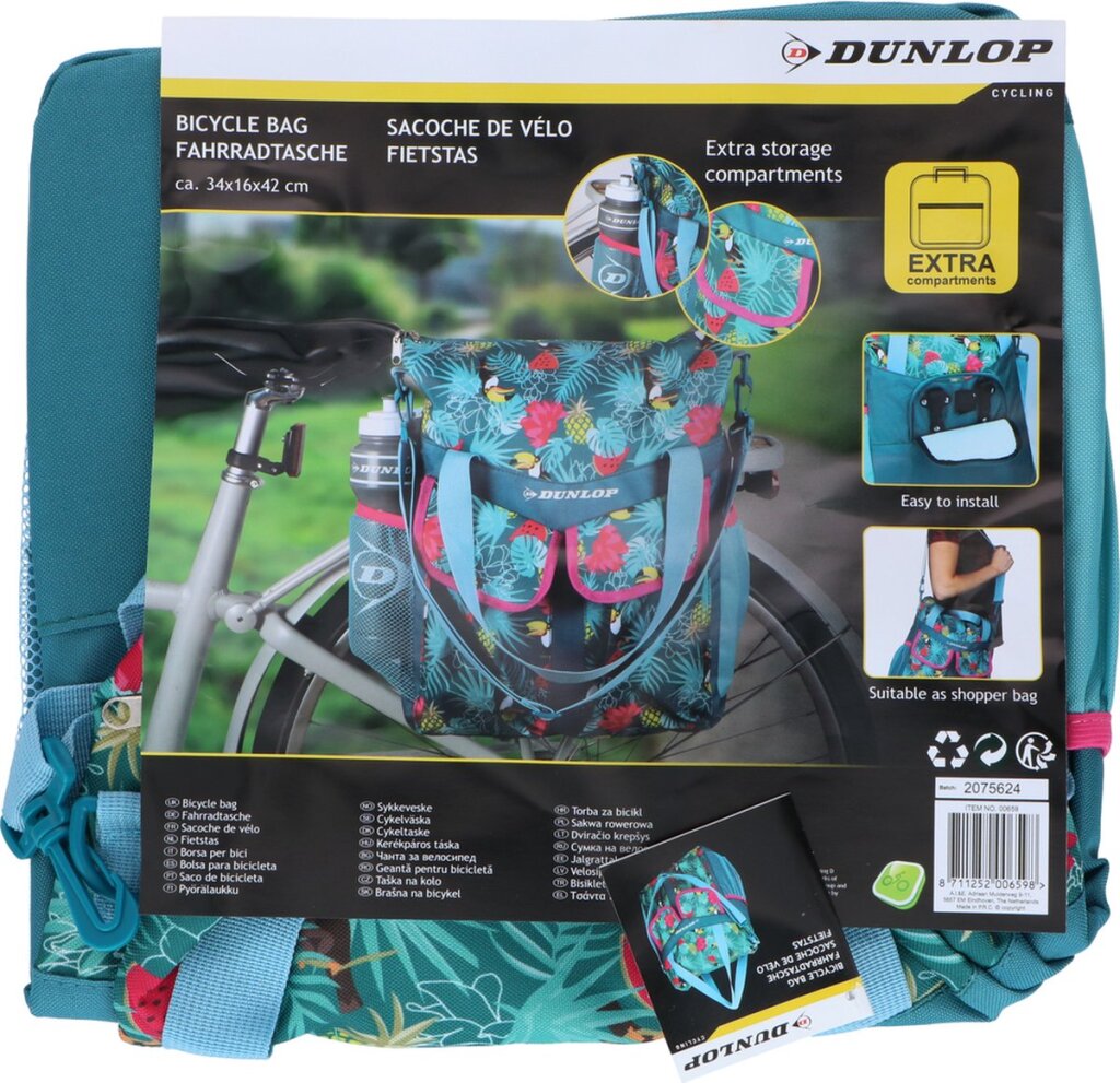 Sac de vélo de Dunlop sac à dos 2In1 20Liter Contenu tropical Impression