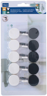 Lifetime hooks self-adhesive plastic 10 pieces