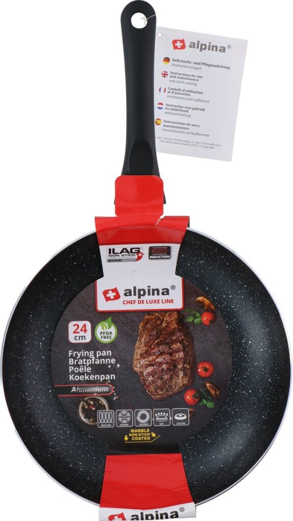 Alpina Frypan Backpfanne Alle Wärmequellen PFOA-freie Anti-Stick-Beschichtung Marmored Oslash;