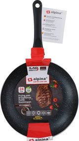 Alpina Frypan Baking pan all heat sources PFOA-free anti-stick coating marbled Oslash; 24 cm