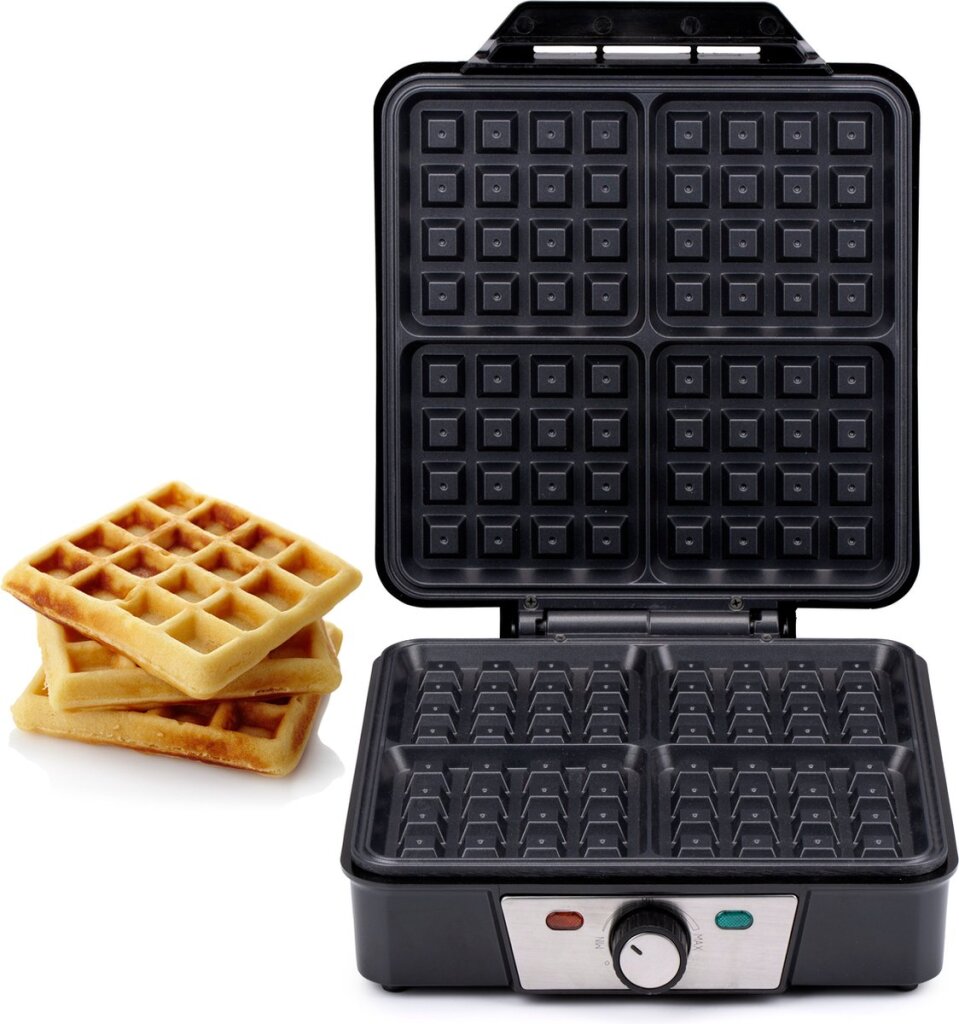 Alpina Waffleijzer Brüssel Waffeln Nicht -STICK -Beschichtung 4 Waffeln 1200W