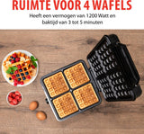 Alpina Waffleijzer Brüssel Waffeln Nicht -STICK -Beschichtung 4 Waffeln 1200W