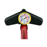 Dunlop bicycle pump red with pressure gauge